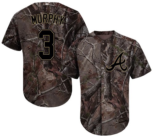 Braves #3 Dale Murphy Camo Realtree Collection Cool Base Stitched Youth MLB Jersey