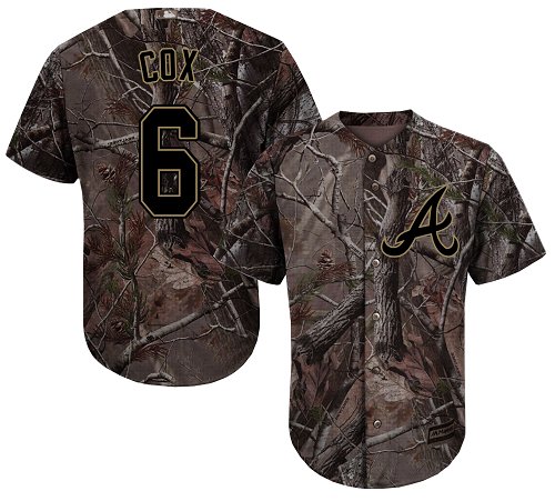 Braves #6 Bobby Cox Camo Realtree Collection Cool Base Stitched Youth MLB Jersey