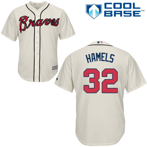 Braves #32 Cole Hamels Cream New Cool Base Stitched Youth MLB Jersey