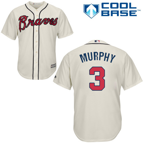 Braves #3 Dale Murphy Cream Cool Base Stitched Youth MLB Jersey