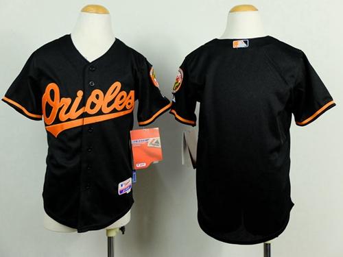 Orioles Blank Black Cool Base Stitched Youth MLB Jersey