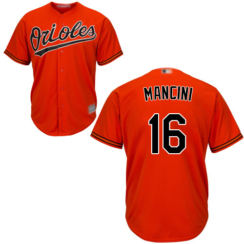 Orioles #16 Trey Mancini Orange Cool Base Stitched Youth MLB Jersey