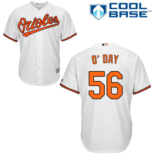 Orioles #56 Darren O'Day White Cool Base Stitched Youth MLB Jersey