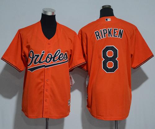 Orioles #8 Cal Ripken Orange Cool Base Stitched Youth MLB Jersey