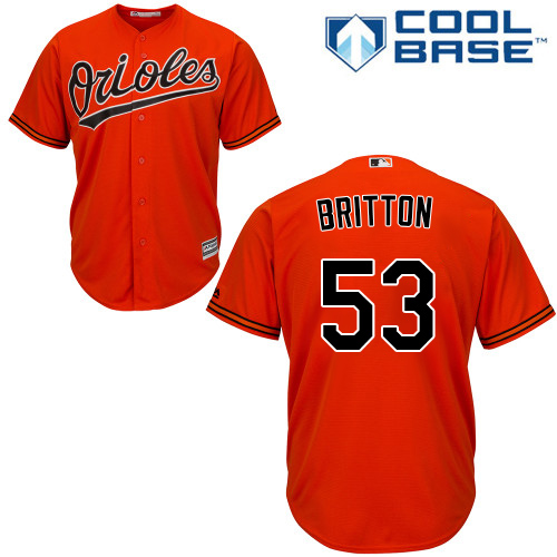 Orioles #53 Zach Britton Orange Cool Base Stitched Youth MLB Jersey