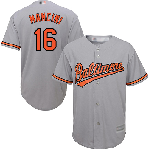 Orioles #16 Trey Mancini Grey Cool Base Stitched Youth MLB Jersey