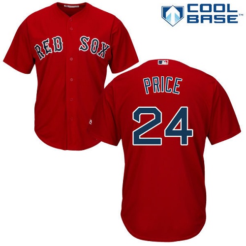 Red Sox #24 David Price Red Cool Base Stitched Youth MLB Jersey