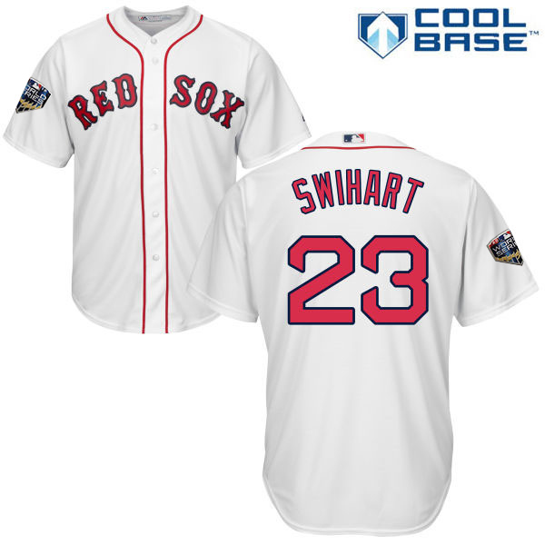 Red Sox #23 Blake Swihart White Cool Base 2018 World Series Stitched Youth MLB Jersey