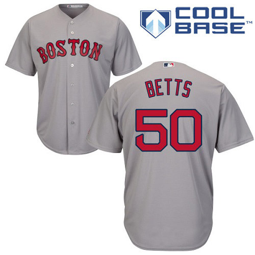 Red Sox #50 Mookie Betts Grey Cool Base Stitched Youth MLB Jersey