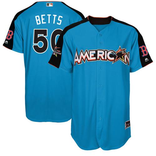 Red Sox #50 Mookie Betts Blue 2017 All-Star American League Stitched Youth MLB Jersey