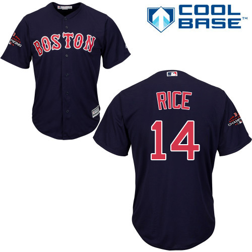 Red Sox #14 Jim Rice Navy Blue Cool Base 2018 World Series Champions Stitched Youth MLB Jersey