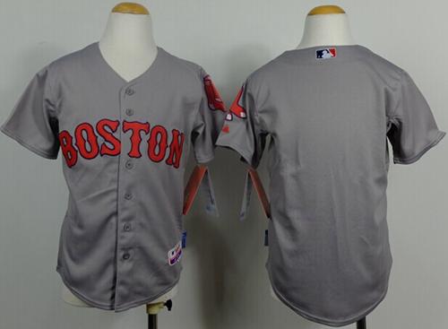 Red Sox Blank Grey Cool Base Stitched Youth MLB Jersey
