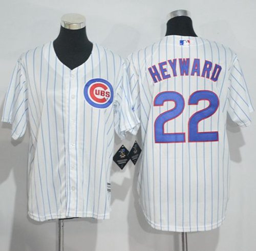 Cubs #22 Jason Heyward White(Blue Strip) Cool Base Stitched Youth MLB Jersey