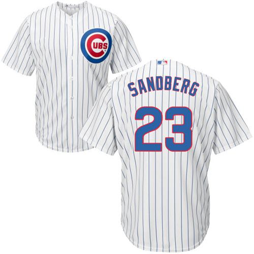 Cubs #23 Ryne Sandberg White Home Stitched Youth MLB Jersey