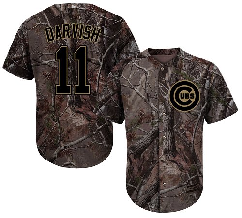 Cubs #11 Yu Darvish Camo Realtree Collection Cool Base Stitched Youth MLB Jersey