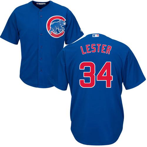 Cubs #34 Jon Lester Blue Alternate Stitched Youth MLB Jersey