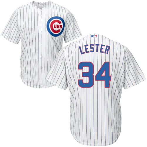 Cubs #34 Jon Lester White Home Stitched Youth MLB Jersey