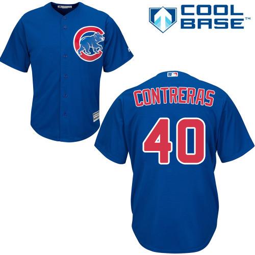 Cubs #40 Willson Contreras Blue Cool Base Stitched Youth MLB Jersey