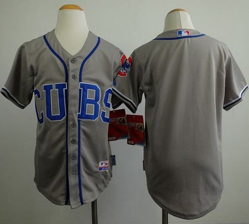 Cubs Blank Grey Alternate Road Cool Base Stitched Youth MLB Jersey