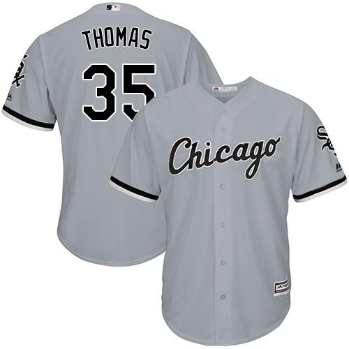 White Sox #35 Frank Thomas Grey Road Cool Base Stitched Youth MLB Jersey