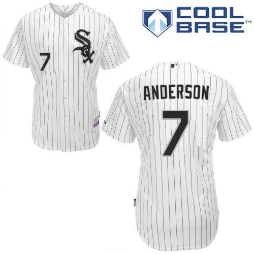 White Sox #7 Tim Anderson White(Black Strip) Home Cool Base Stitched Youth MLB Jersey