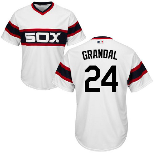 White Sox #24 Yasmani Grandal White New Cool Base Alternate Home Stitched Youth MLB Jersey