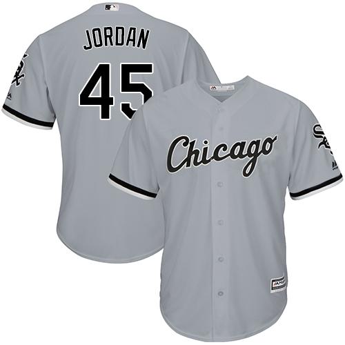 White Sox #45 Michael Jordan Grey Road Cool Base Stitched Youth MLB Jersey