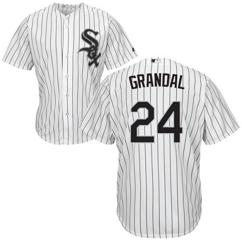 White Sox #24 Yasmani Grandal White(Black Strip) New Cool Base Stitched Youth MLB Jersey