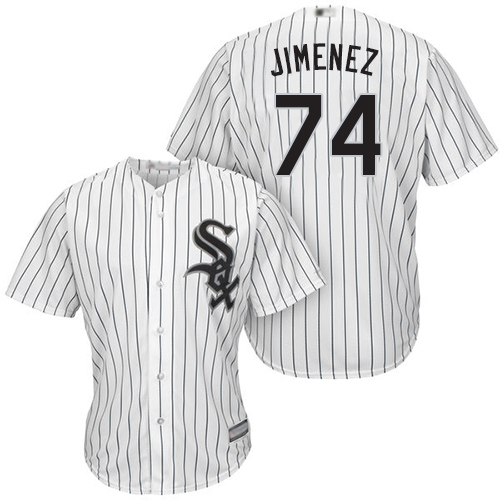White Sox #74 Eloy Jimenez White(Black Strip) Cool Base Stitched Youth MLB Jersey