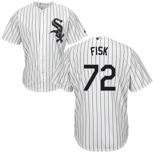 White Sox #72 Carlton Fisk White(Black Strip) Home Cool Base Stitched Youth MLB Jersey