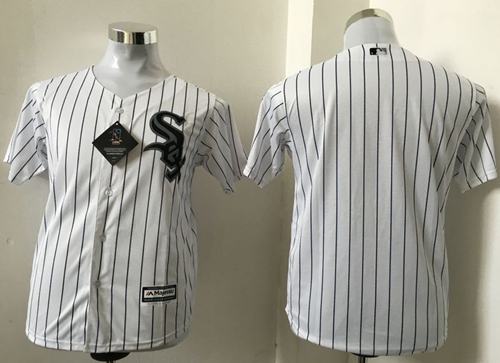 White Sox Blank White(Black Strip) Cool Base Stitched Youth MLB Jersey