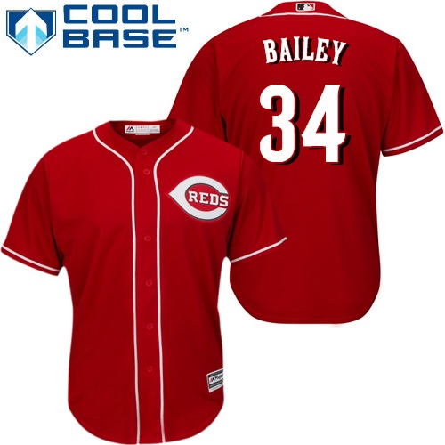Reds #34 Homer Bailey Red Cool Base Stitched Youth MLB Jersey