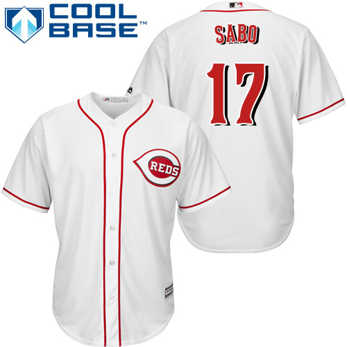 Reds #17 Chris Sabo White Cool Base Stitched Youth MLB Jersey