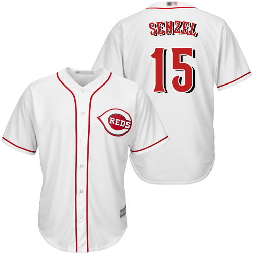 Reds #15 Nick Senzel White Cool Base Stitched Youth MLB Jersey