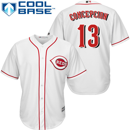 Reds #13 Dave Concepcion White Cool Base Stitched Youth MLB Jersey