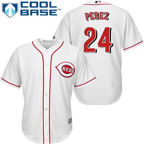 Reds #24 Tony Perez White Cool Base Stitched Youth MLB Jersey