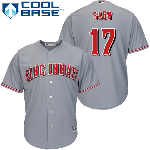 Reds #17 Chris Sabo Grey Cool Base Stitched Youth MLB Jersey