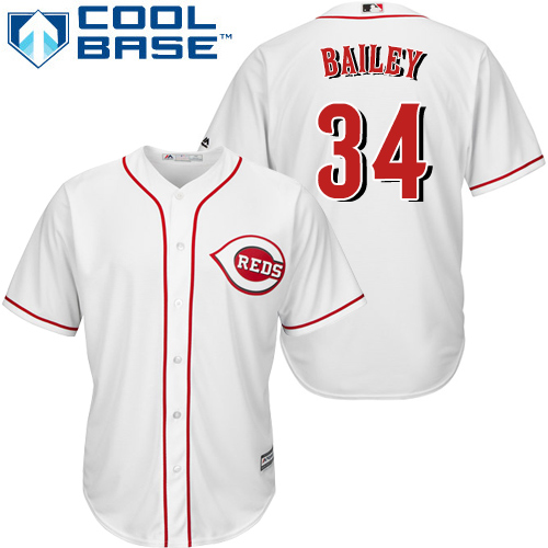 Reds #34 Homer Bailey White Cool Base Stitched Youth MLB Jersey