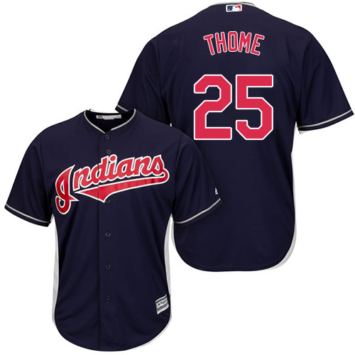 Indians #25 Jim Thome Navy Blue Alternate Stitched Youth MLB Jersey