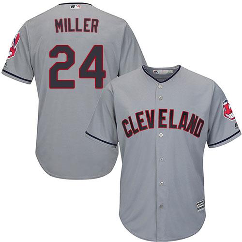 Indians #24 Andrew Miller Grey Road Stitched Youth MLB Jersey