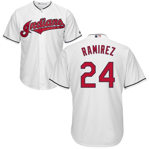 Indians #24 Manny Ramirez White Home Stitched Youth MLB Jersey
