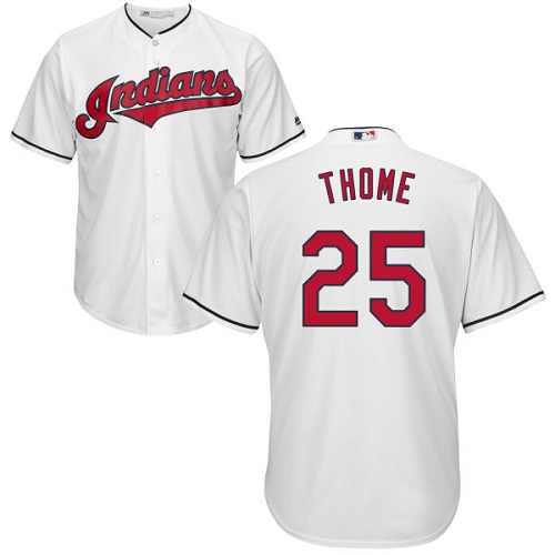 Indians #25 Jim Thome White Home Stitched Youth MLB Jersey