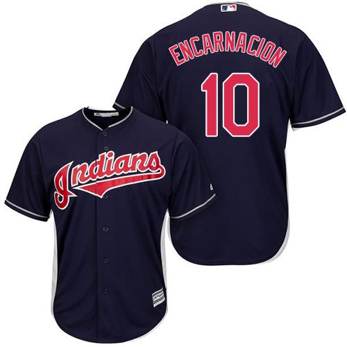 Indians #10 Edwin Encarnacion Navy Blue Alternate Stitched Youth MLB Jersey