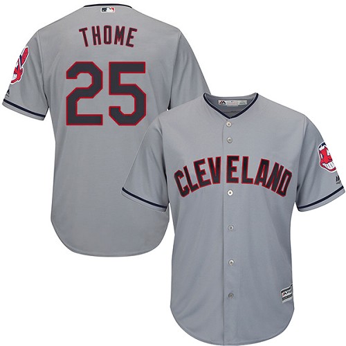 Indians #25 Jim Thome Grey Road Stitched Youth MLB Jersey