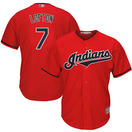 Indians #7 Kenny Lofton Red Stitched Youth MLB Jersey