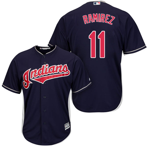 Indians #11 Jose Ramirez Navy Blue Alternate Stitched Youth MLB Jersey