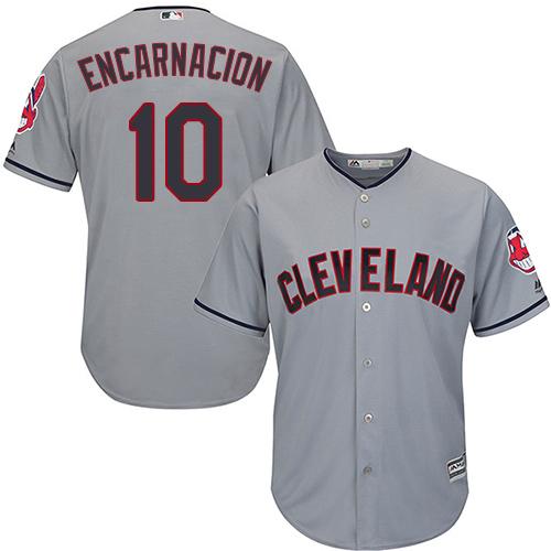Indians #10 Edwin Encarnacion Grey Road Stitched Youth MLB Jersey