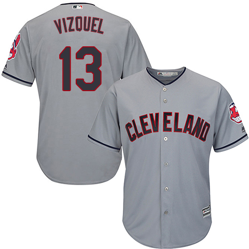 Indians #13 Omar Vizquel Grey Road Stitched Youth MLB Jersey