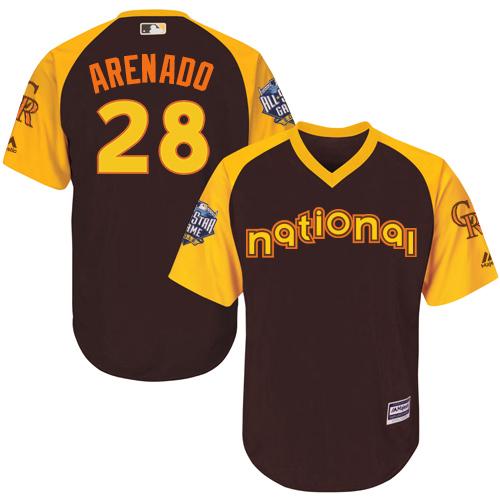 Rockies #28 Nolan Arenado Brown 2016 All-Star National League Stitched Youth MLB Jersey
