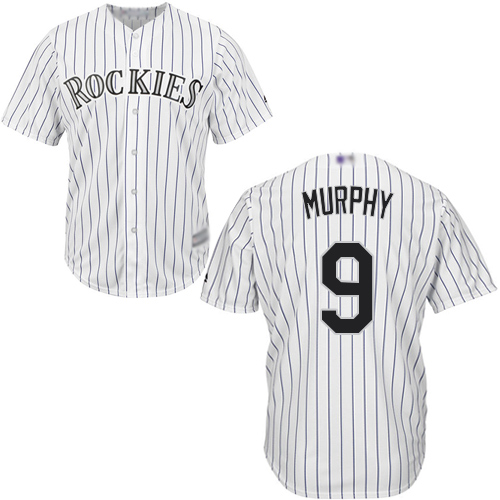 Rockies #9 Daniel Murphy White Cool Base Stitched Youth MLB Jersey